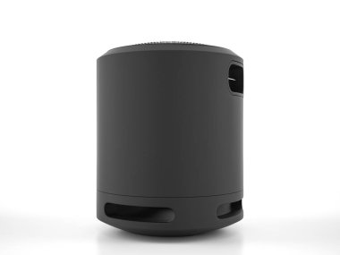 Beyaz arka planda bluetooth hoparlörü. 3d illüstrasyon.