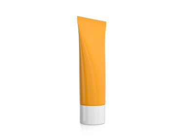 Cosmetic tube on a white background. 3d illustration.