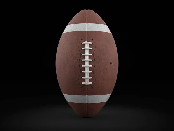 American football ball on a black background. 3d illustration.