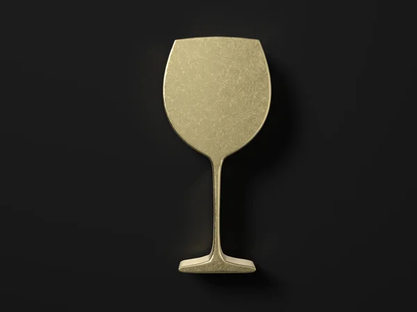 Gold Wine Glass Symbol Black Background Illustration — Stock Photo, Image