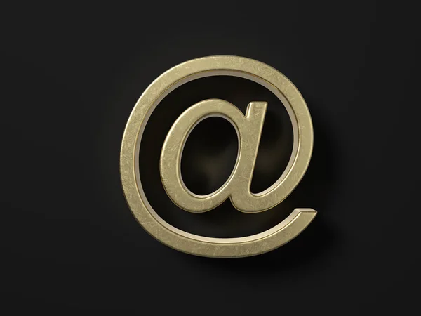 Золотой Символ Электронной Почты Черном Фоне Иллюстрация — стоковое фото