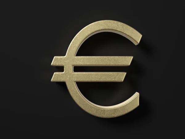 Siyah Bir Zemin Üzerine Altın Euro Simgesi Çizim — Stok fotoğraf