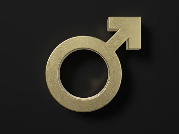 Gold Gender Man Symbol Black Background Illustration — Stok fotoğraf