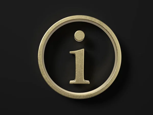Gold Info Symbol Black Background Illustration — Stock Photo, Image