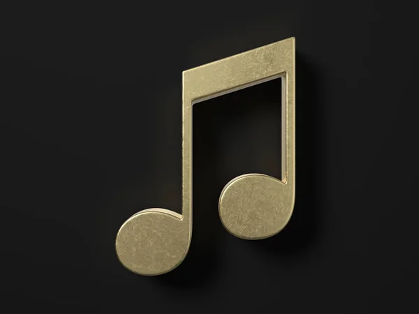 Gold Music Note Symbol Black Background Illustration — Stock Photo, Image