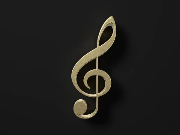 Gold Music Note Symbol Black Background Illustration — Stock Photo, Image