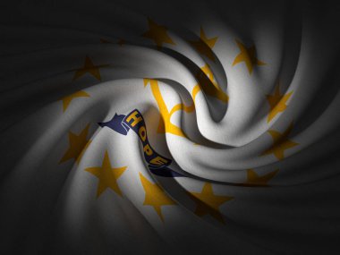 Rhode Island 'ın bayrak geçmişi. 3d illüstrasyon.