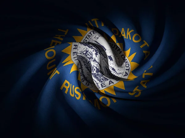 Кривий Прапор Південної Дакоти Ілюстрація — стокове фото