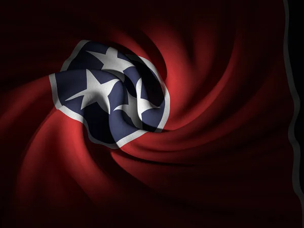 Fondo Curvado Bandera Tennessee Ilustración —  Fotos de Stock