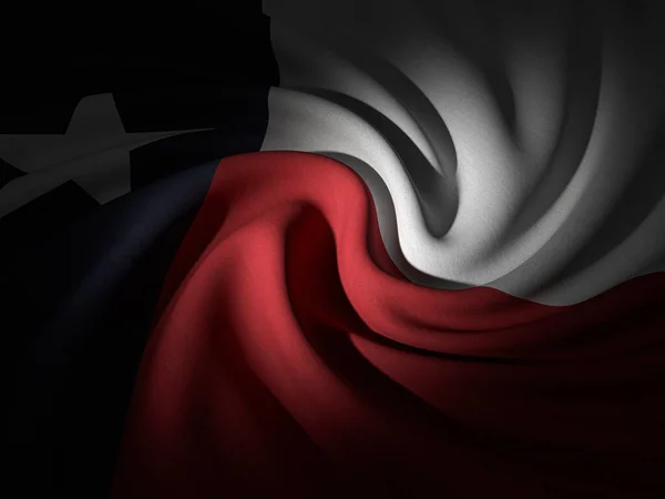 Curved Texas flag background. 3d illustration.