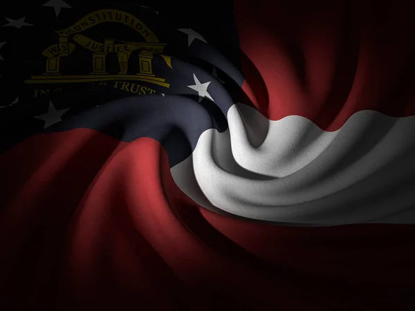 Gebogen Georgia Vlag Achtergrond Illustratie — Stockfoto