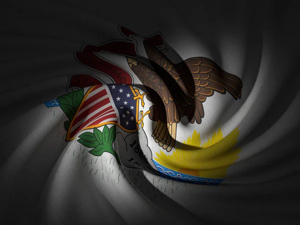 Изогнутый Флаг Иллинойса Иллюстрация — стоковое фото