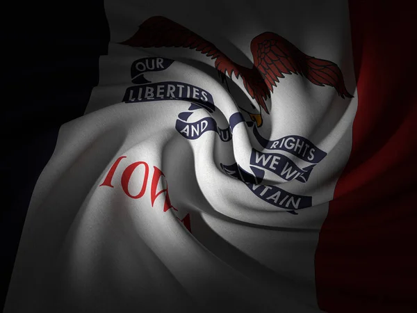 Gebogene Iowa Flagge Hintergrund Illustration — Stockfoto
