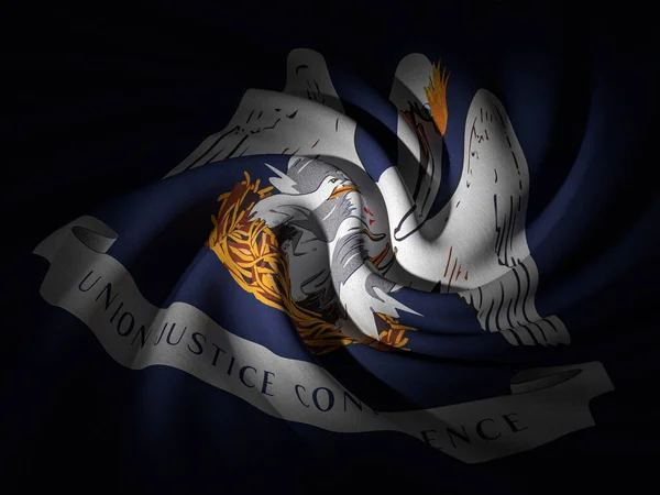 Fondo Curvado Bandera Louisiana Ilustración — Foto de Stock