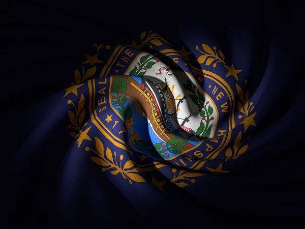 Fondo Curvado Bandera New Hampshire Ilustración — Foto de Stock