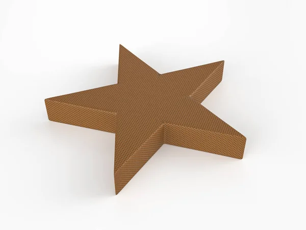 Símbolo Estrela Couro Perfurado Fundo Branco Ilustração — Fotografia de Stock