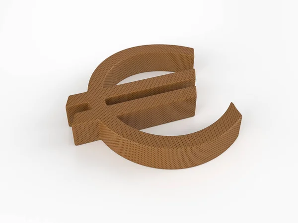 Euro Couro Perfurado Símbolo Fundo Branco Ilustração — Fotografia de Stock