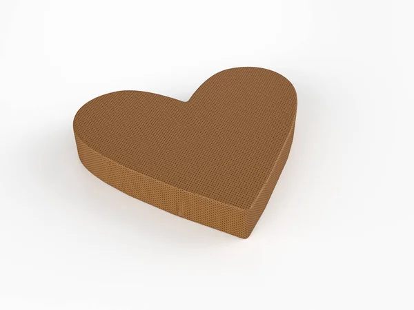 Perforated Leather Heart Symbol White Background Illustration — Stock Photo, Image
