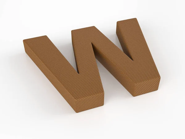 Perforated Leather Letter White Background Illustration — Stock Photo, Image
