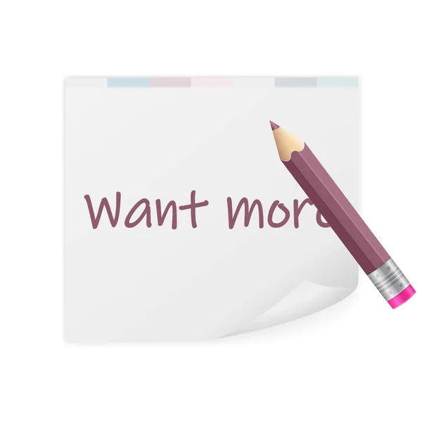Notepad Want More Text White Background Vector Illustration — Stock Vector