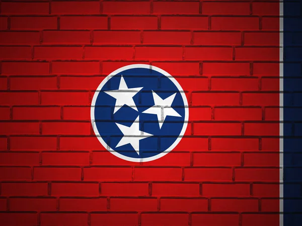 Brick Wall Tennessee State Flag Background Illustration — Stock Photo, Image