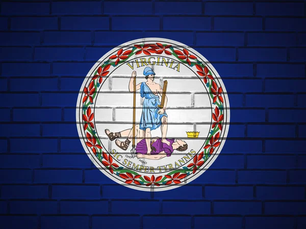 Brick Wall Virginia State Flag Background Ілюстрація — стокове фото