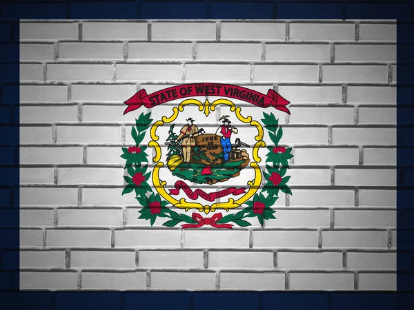 Muro Ladrillo Fondo Bandera Del Estado Virginia Occidental Ilustración — Foto de Stock
