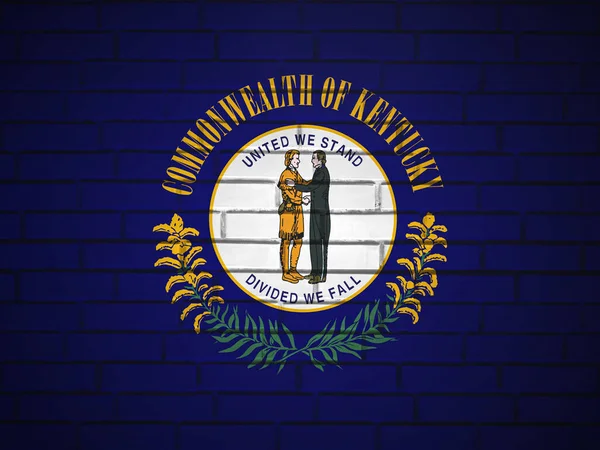 Brick Wall Kentucky State Flag Background Illustration — Stock Photo, Image
