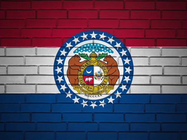 Backsteinmauer Missouri State Flagge Hintergrund Illustration — Stockfoto