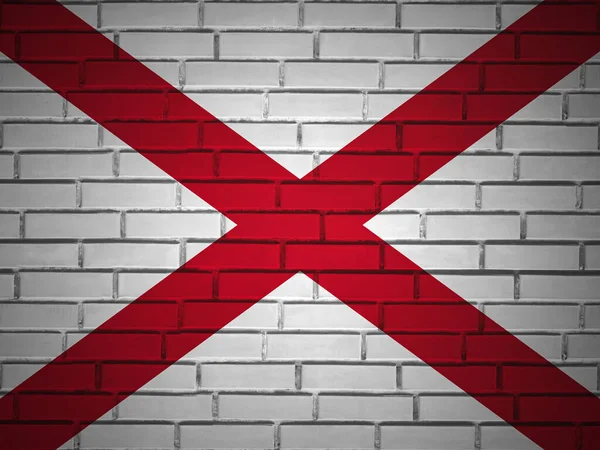 Brick Wall Alabama State Flag Background Illustration — Stock Photo, Image