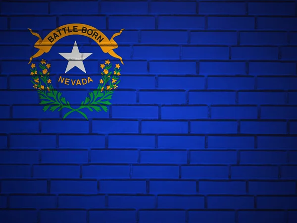 Brick Wall Nevada State Flag Background Inglés Ilustración —  Fotos de Stock