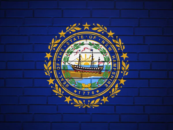 Brick Wall New Hampshire State Flag Background Inglés Ilustración — Foto de Stock