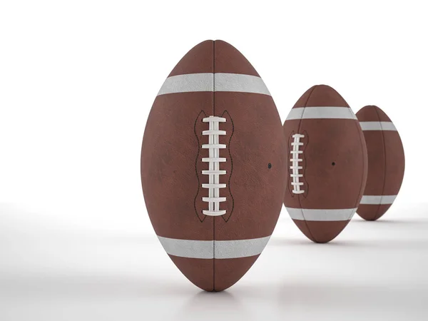 白い背景にアメリカンフットボールボール 3Dイラスト — ストック写真