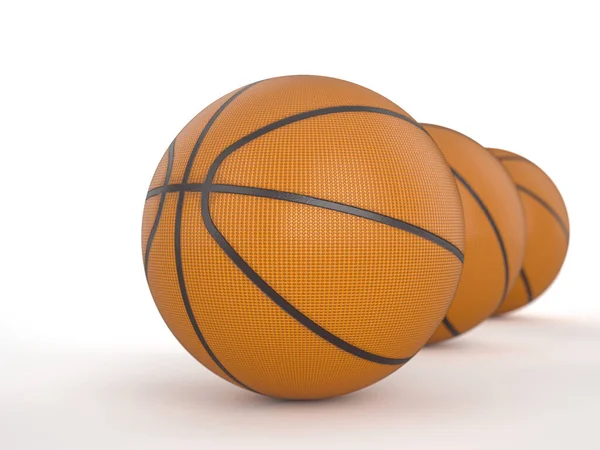 Баскетбольные Мячи Белом Фоне Иллюстрация — стоковое фото