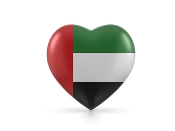 Bandeira Coração Dos Emirados Árabes Unidos Fundo Branco Ilustração — Fotografia de Stock