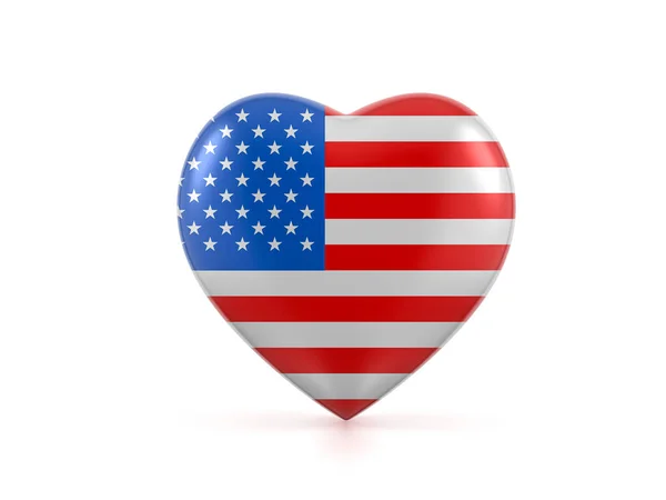 Usa Heart Flag White Background Illustration — Stock Photo, Image