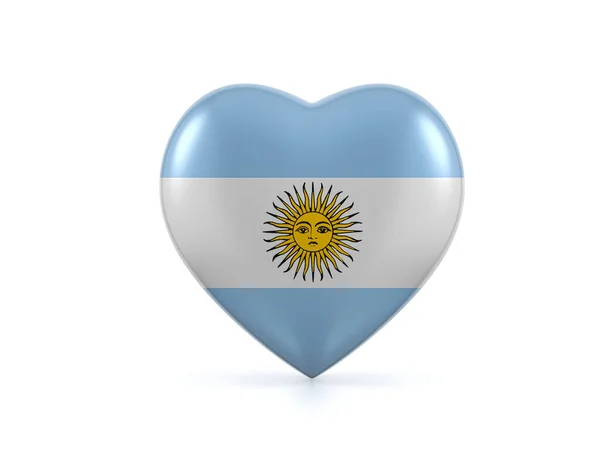 アルゼンチンの心臓は白地に旗を翻す 3Dイラスト — ストック写真