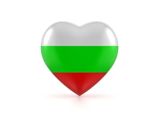 Bulgaria Bandiera Del Cuore Sfondo Bianco Illustrazione — Foto Stock