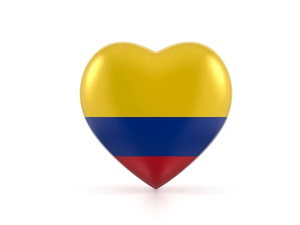 Kolumbianische Herzfahne Auf Weißem Hintergrund Illustration — Stockfoto