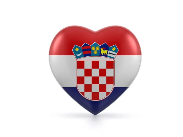 Croatia Heart Flag White Background Illustration — Stock Photo, Image