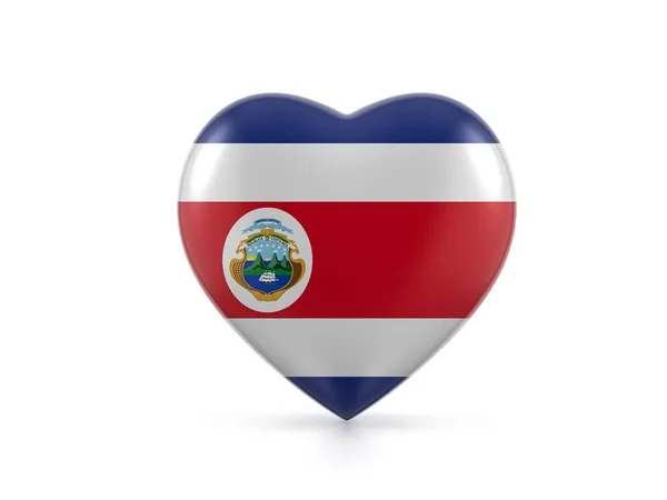Bandera Del Corazón Costa Rica Sobre Fondo Blanco Ilustración —  Fotos de Stock