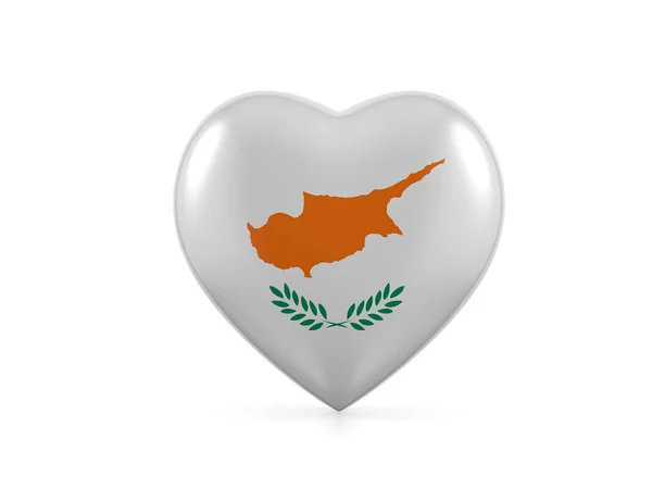 Прапор Серця Кіпру Білому Тлі Ілюстрація — стокове фото