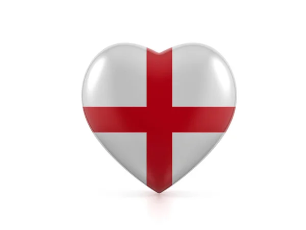 Английский Флаг Сердца Белом Фоне Иллюстрация — стоковое фото