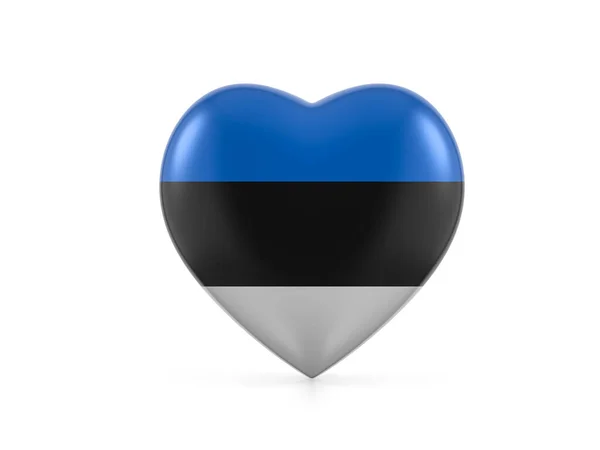 Estonia Bandiera Del Cuore Uno Sfondo Bianco Illustrazione — Foto Stock