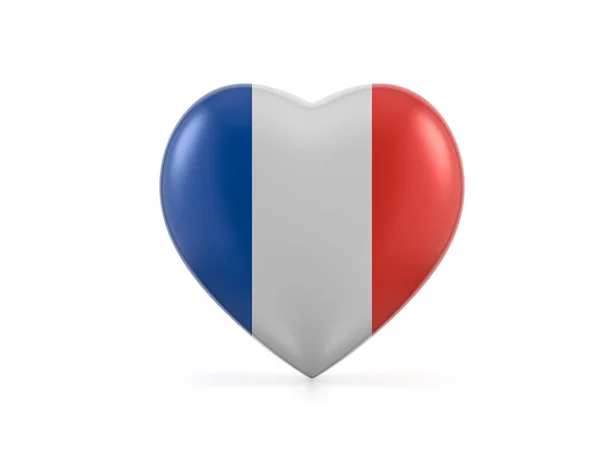 Flaga Serca Francji Białym Tle Ilustracja — Zdjęcie stockowe