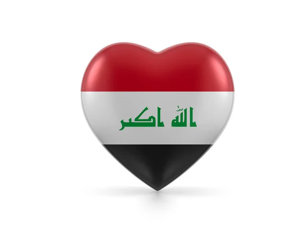 Irak Hart Vlag Een Witte Achtergrond Illustratie — Stockfoto