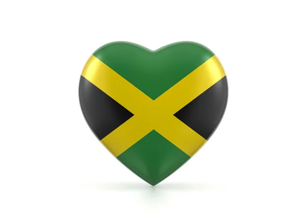 Jamaika Herz Flagge Auf Weißem Hintergrund Illustration — Stockfoto