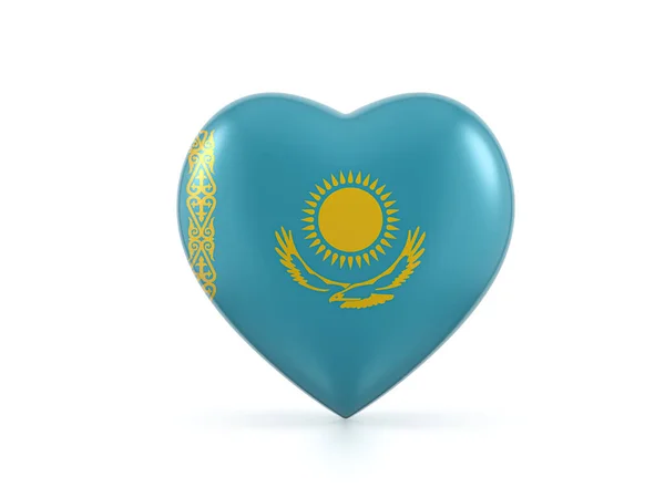 Казахстанський Серцевий Прапор Білому Тлі Ілюстрація — стокове фото