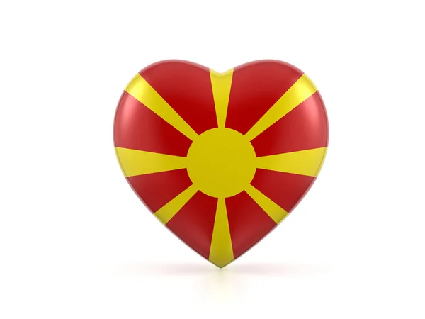 Bandeira Coração Macedônia Norte Fundo Branco Ilustração — Fotografia de Stock