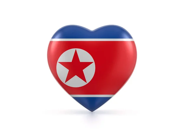 Σημαία Καρδιάς Της Βόρειας Κορέας Λευκό Φόντο Εικονογράφηση — Φωτογραφία Αρχείου